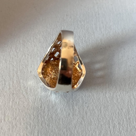 Vintage initial M monogram ring sterling silver g… - image 9
