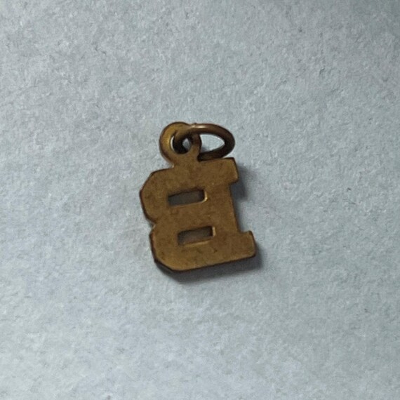Tiny initial B enamel monogram charm - image 3
