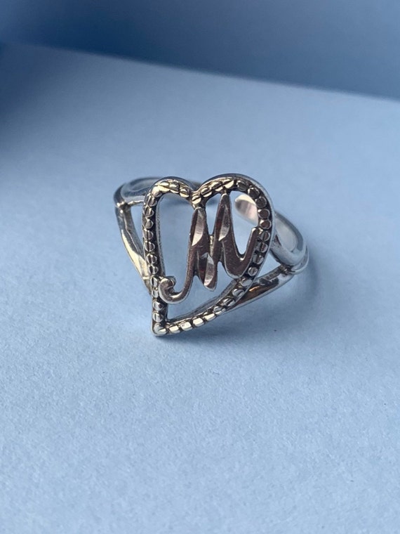 Vintage M initial ring - image 1