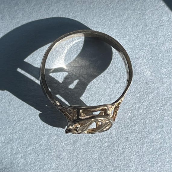 Vintage silver initial D monogram ring, size 8 US - image 10