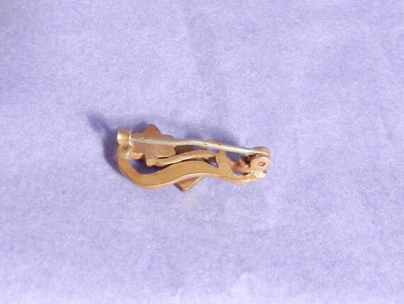 F initial delicate vintage monogram pin with flow… - image 4