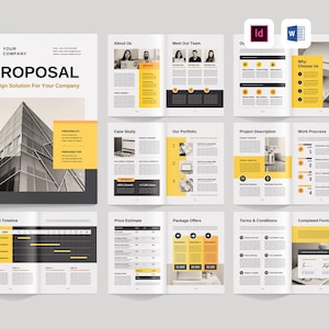 提案書テンプレート | Microsoft Word | Adobe Indesign | クリエイティブエージェンシーサービス | スタートアップピッチデッキ | プロジェクト入札提案デザイン