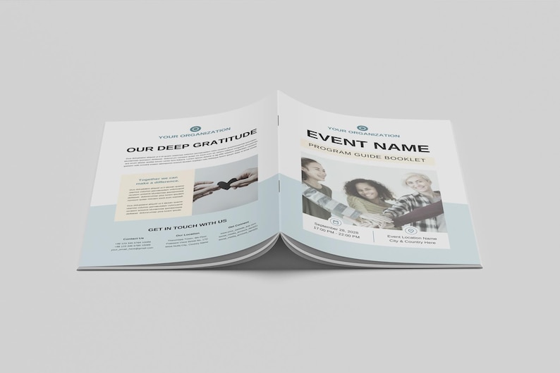 Nonprofit Event Program Template | Conference Agenda Brochure | Charity ...