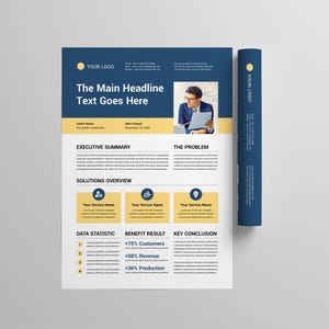 One Pager Template | Business Executive Summary | Company White Paper ...