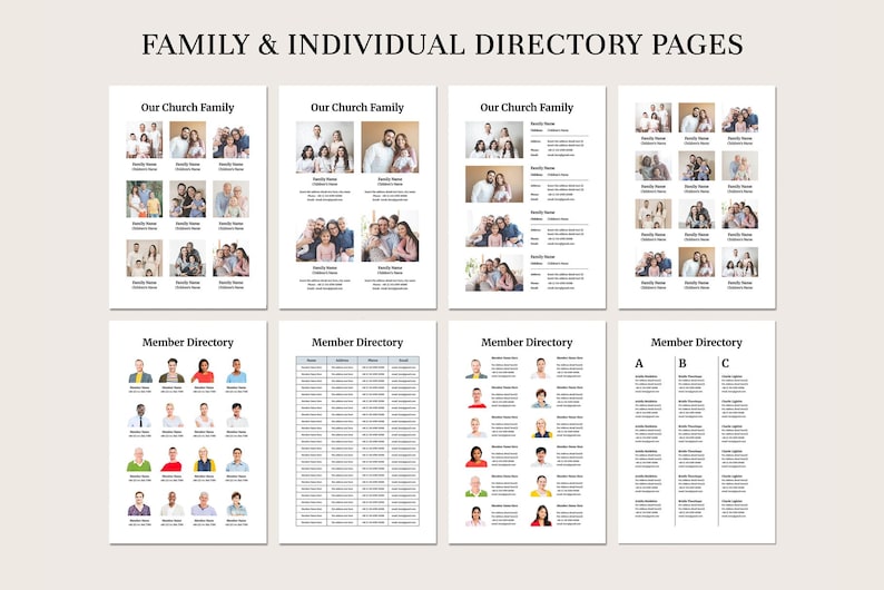 Directory Indesign Church Directory Template | Canva Template | Adobe Indesign ...