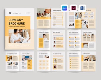 Brochure Template | Corporate Business Booklet | Company Profile Design | Marketing White Paper | Service Catalog (Canva, MS Word, InDesign)