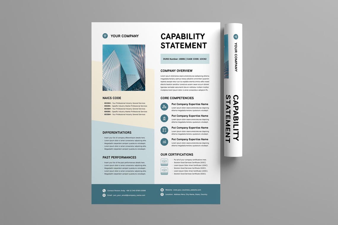 Capability Statement Template | Microsoft Word | Adobe Indesign ...
