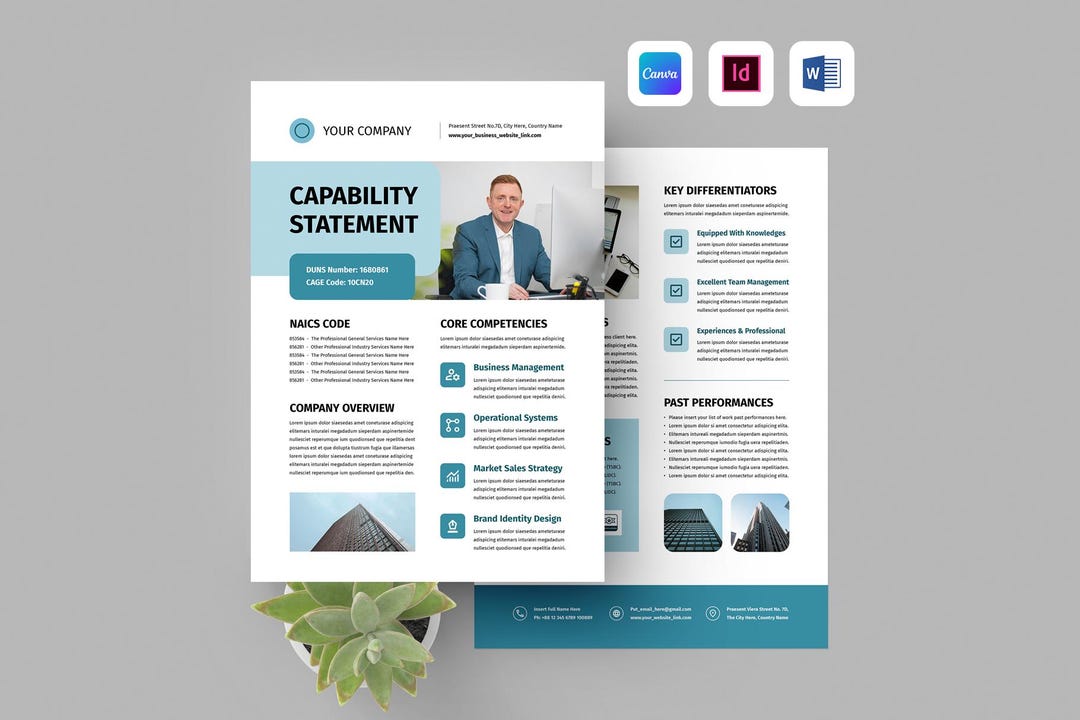 Capability Statement Template | Canva, Microsoft Word, Adobe Indesign ...