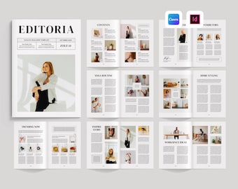 Magazine Template | Canva Template | Adobe Indesign | Book Editorial Layout | Brochure Catalog | Digital Portfolio Booklet | Lifestyle Ebook