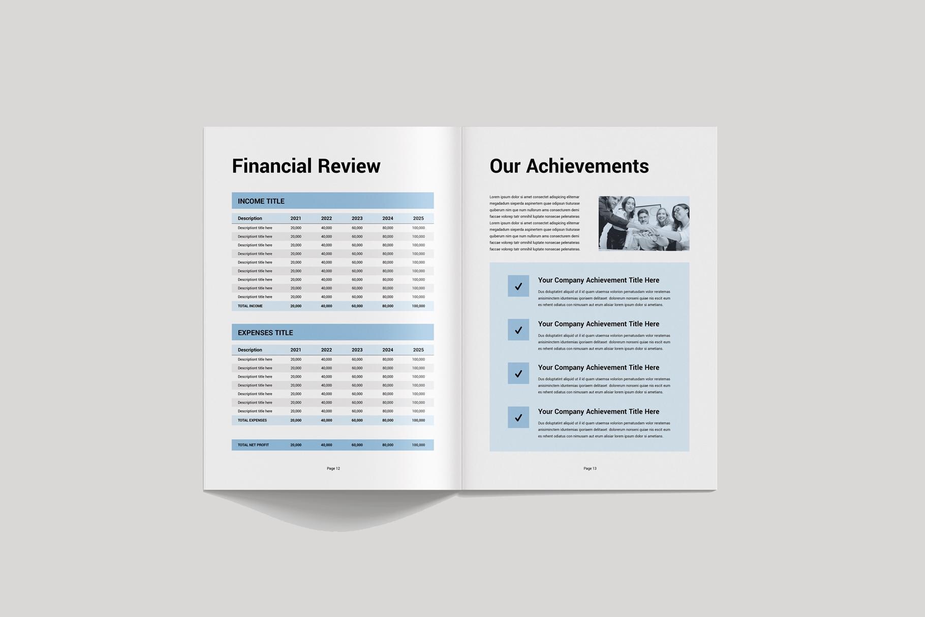 Annual Report Template | Microsoft Word | Adobe Indesign | Business ...