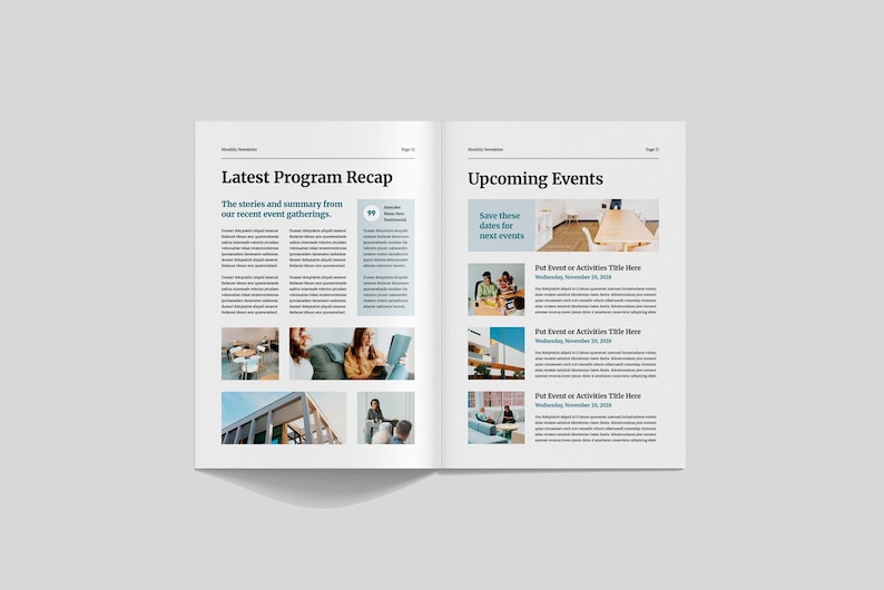 Newsletter Template | Magazine Booklet Layout | Business Email News | Newspaper Brochure For Company & Nonprofit (Canva, MS Word, InDesign) image 7