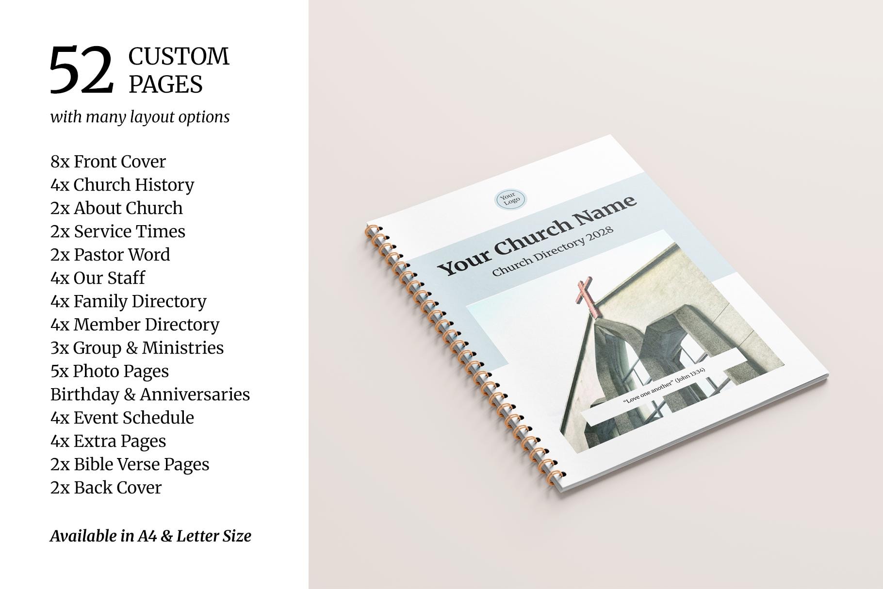 Directory Indesign Church Directory Template | Canva Template | Adobe Indesign ...