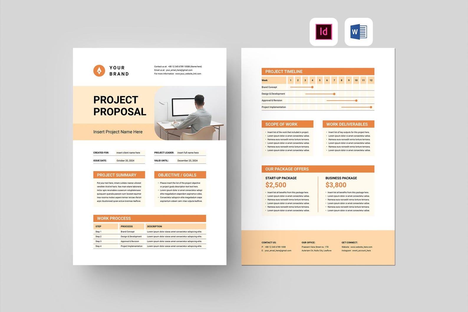 Project Proposal Template | Microsoft Word | Adobe Indesign | Minimal ...