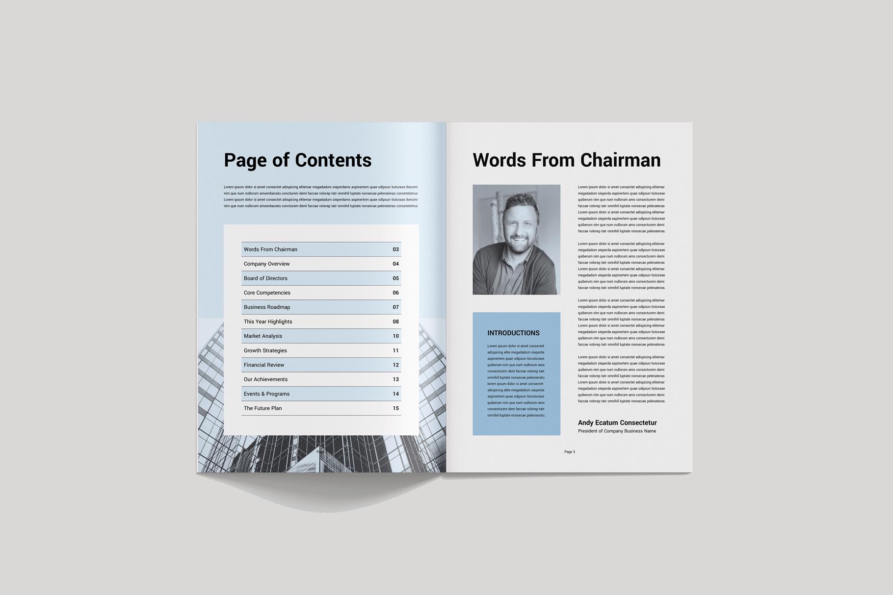 Annual Report Template | Microsoft Word | Adobe Indesign | Business ...