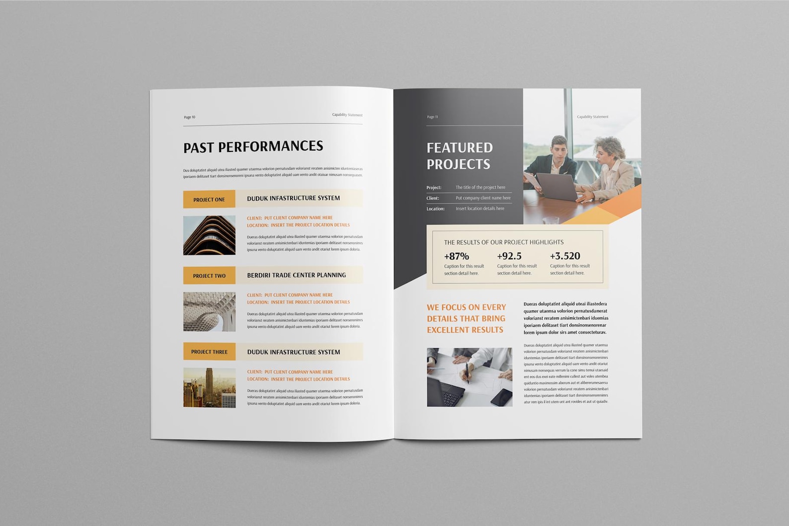 Examples Capabilities Brochure Indesign Capability Statement Template | Microsoft Word | Adobe Indesign ...
