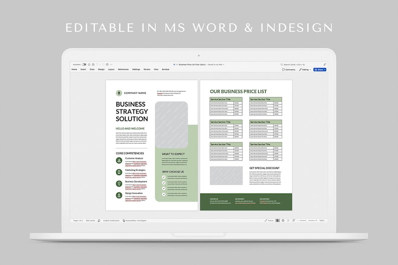 Price Highlight Indesign Business Pricelist Flyer Template | Microsoft Word | Adobe Indesign ...