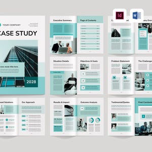 Case Study Booklet Template | Microsoft Word | Adobe Indesign | Business Case Document | Project  Case Report | Company Case Study Brochure