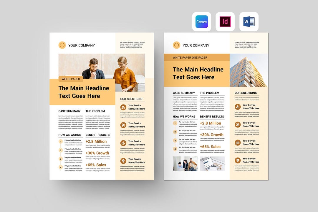 One Pager Template | Business Executive Summary | Company White Paper ...