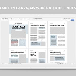 Newsletter Template | Magazine Booklet Layout | Business Email News | Newspaper Brochure For Company & Nonprofit (Canva, MS Word, InDesign) image 10