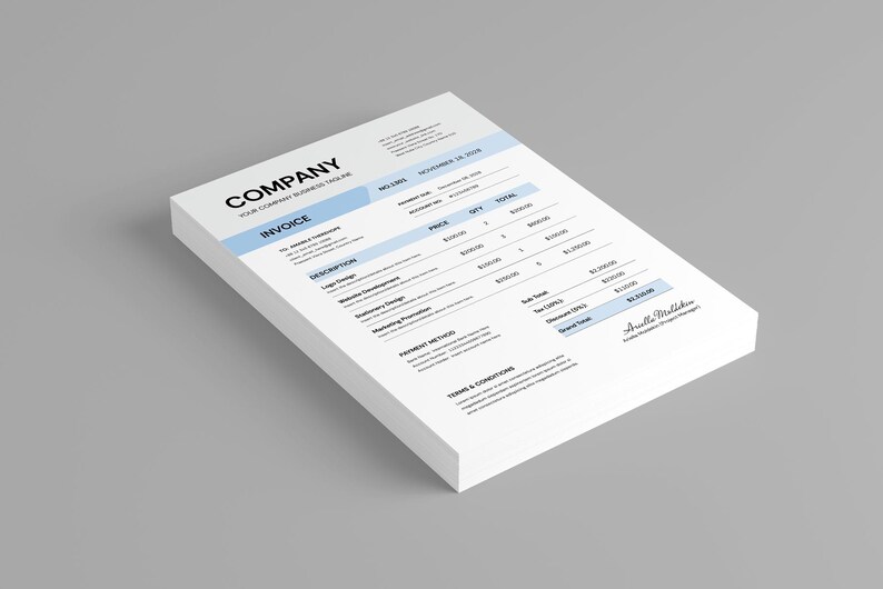 Business Invoice & Letterhead Template | Microsoft Word | Adobe ...