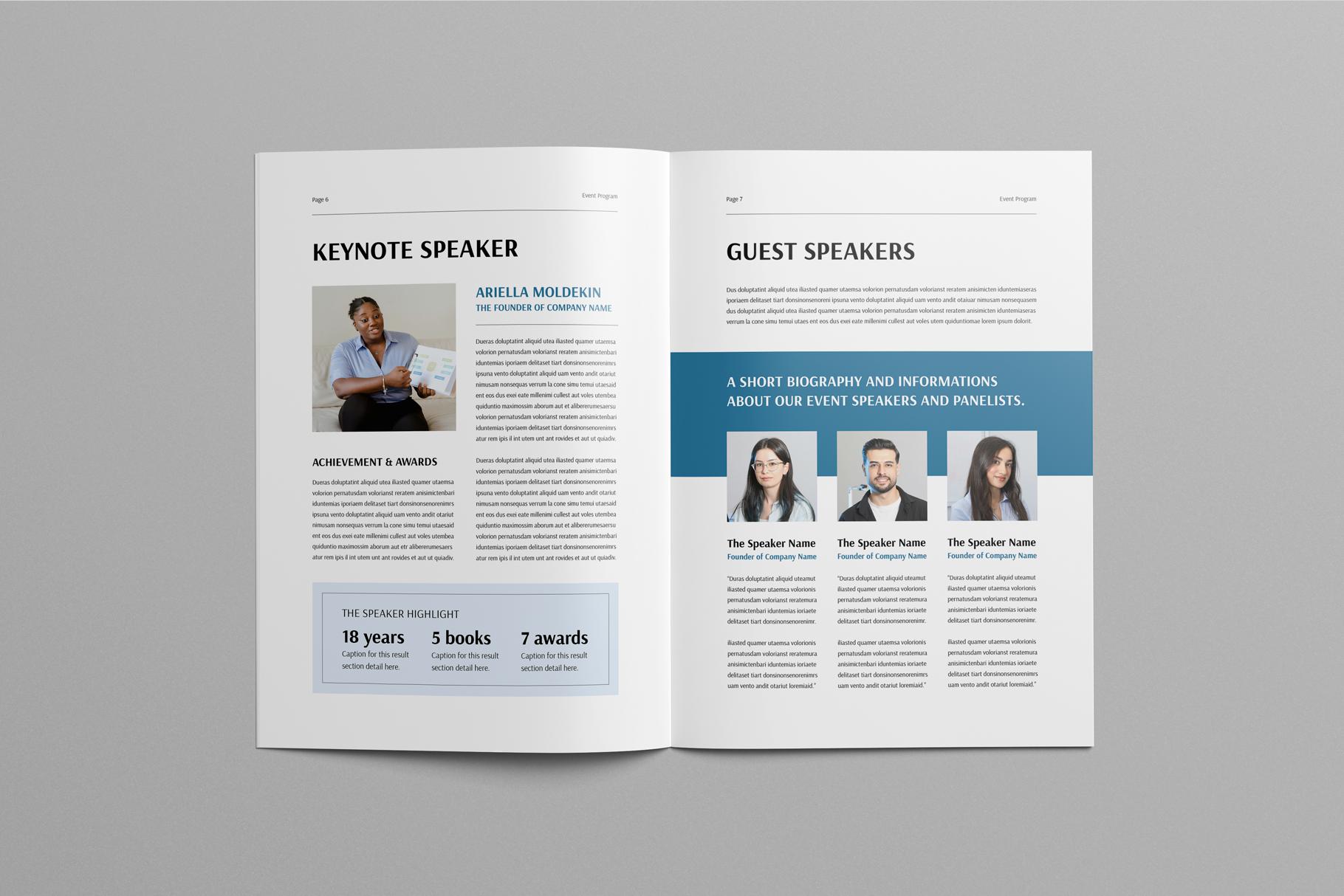 Program Booklet Schedule Examples Event Program Booklet Template | Microsoft Word | Adobe Indesign ...
