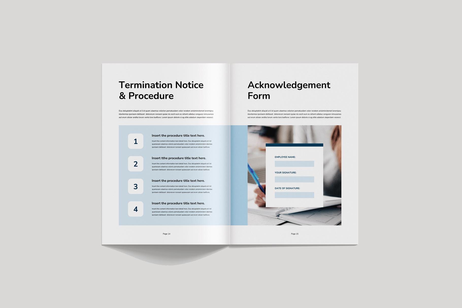 HR Employee Handbook Template Microsoft Word Adobe Indesign
