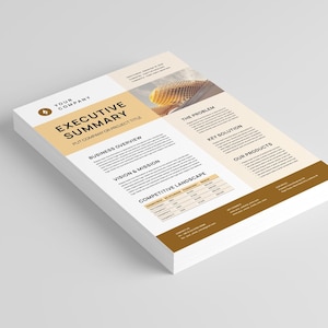 Executive Summary Template | Microsoft Word | Adobe Indesign | Company ...