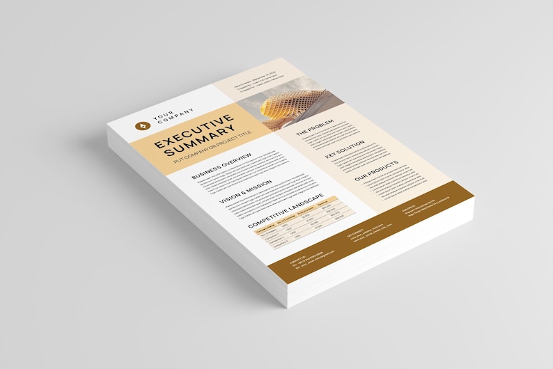 Executive Summary Template | Microsoft Word | Adobe Indesign | Company ...