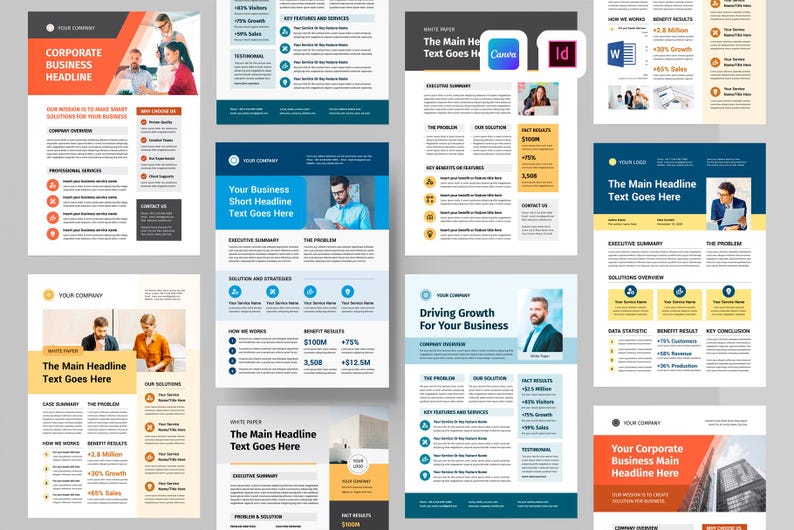 Business One Pager Bundle | Professional Executive Summary | Company ...