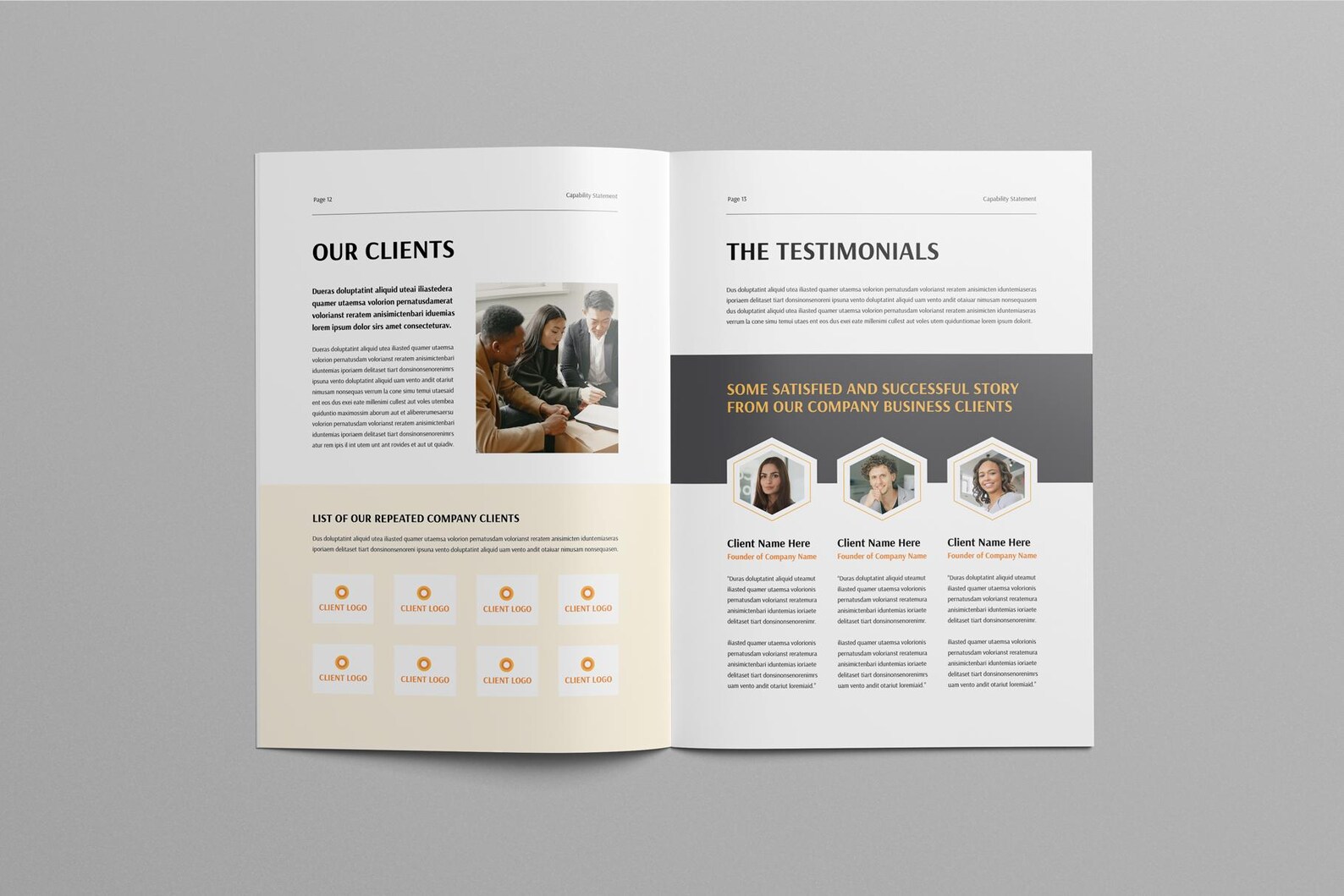 Examples Capabilities Brochure Indesign Capability Statement Template | Microsoft Word | Adobe Indesign ...