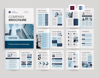 Company Brochure Template | Microsoft Word | Adobe Indesign | Corporate Business Catalog | Professional Capability Statement | Service Offer