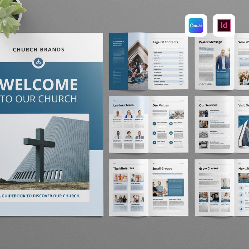 Indesign Pdf Example Church Welcome Booklet - Etsy