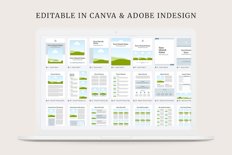 Directory Indesign Church Directory Template | Canva Template | Adobe Indesign ...