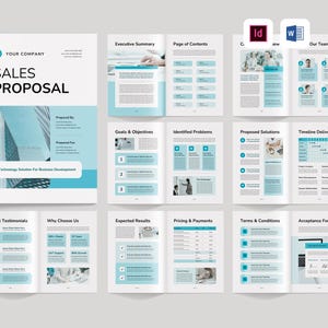 営業提案テンプレート | Microsoft Word | Adobe Indesign | サービス提案パンフレット | クライアント向け営業提案書 | 製品ソリューション提案