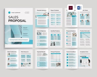 Sales Proposal Template | Microsoft Word | Adobe Indesign | Services Proposal Brochure | Client Sales Pitch Deck | Product Solution Proposal