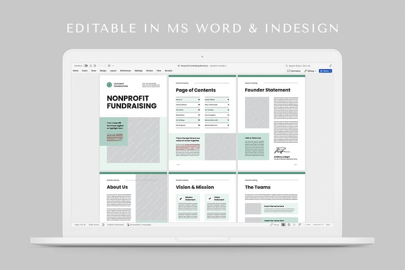 Organization Examples Indesign Nonprofit Fundraising Brochure Template | Microsoft Word | Adobe ...