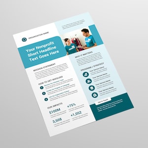 Nonprofit One Pager Template | Non Profit Charity Flyer | Fundraiser ...