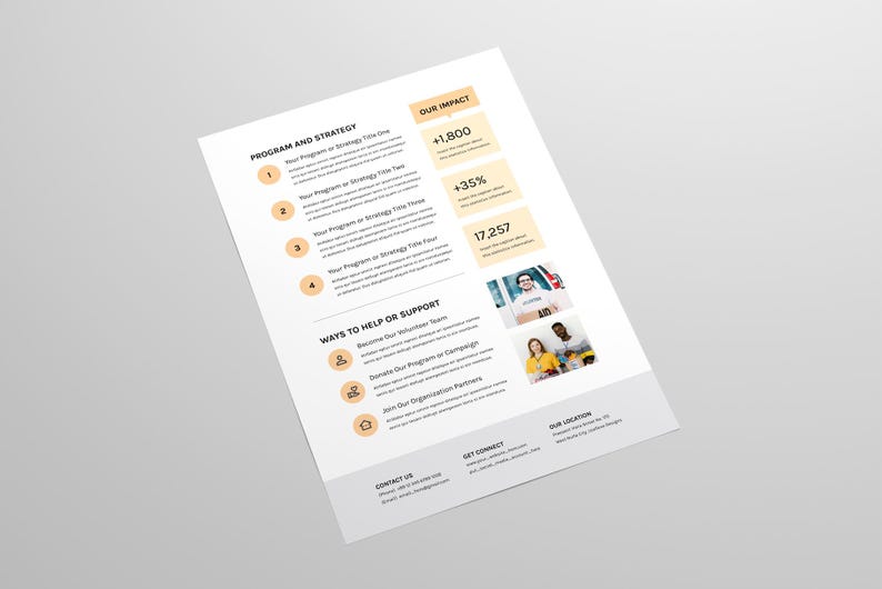 Nonprofit Organization Fact Sheet Template | Microsoft Word | Adobe ...