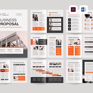 Business Proposal Template | Microsoft Word | Adobe Indesign | Client Project Proposal | Startup Pitch Deck | Work Bid Proposal Offer Design