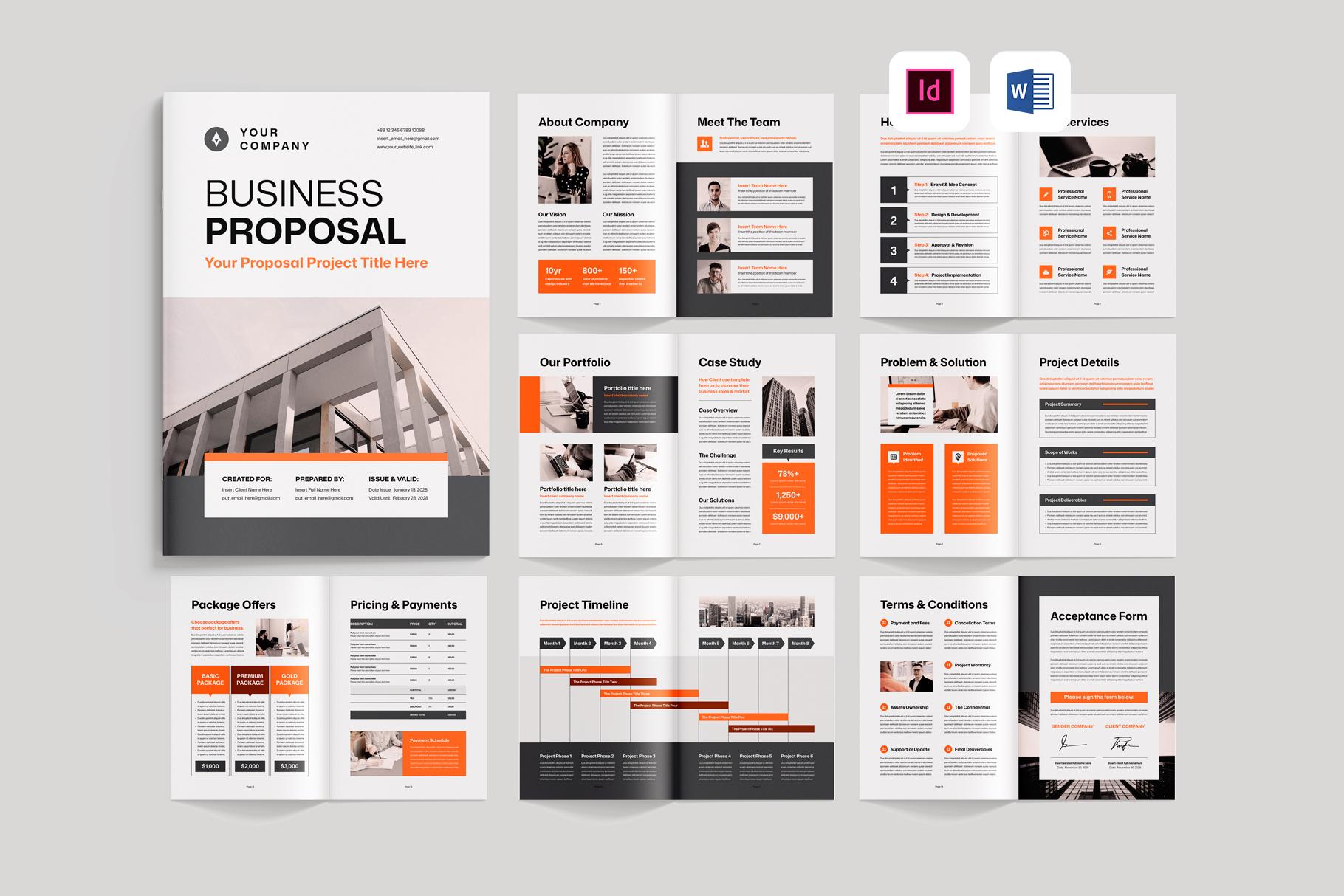 Business Proposal Template | Microsoft Word | Adobe Indesign | Client ...