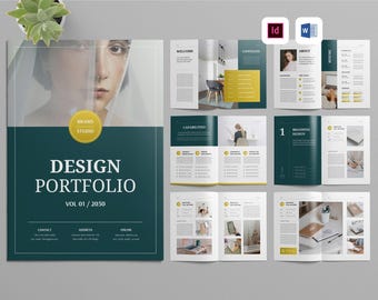 Portfolio-Layout-Vorlage | Microsoft Word | Adobe Indesign | Modernes Design-Buch | Kreatives Folio-Booklet | Designer Arbeiten Lookbook