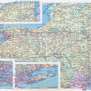 Carte de New York en téléchargement immédiat - carte imprimable, téléchargement numérique, art mural, carte de New York