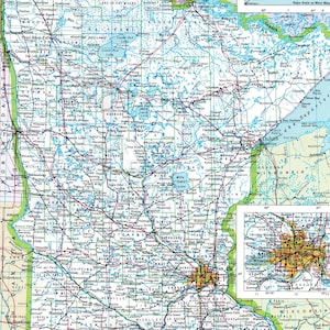 Carte du Minnesota en téléchargement numérique - carte imprimable, carte du Minnesota, décoration d'intérieur, art mural, téléchargement immédiat, road trip, cadeau de voyage pour lui et elle