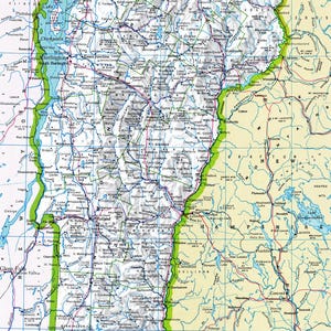 Vermont Karte digitaler Download - Druckbare Karte, Karte von Vermont, Wohnkultur, Wandkunst, Sofort Download, Road Trip, Reisegeschenk für Ihn Sie
