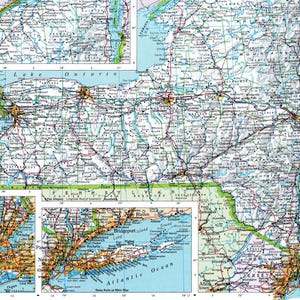 Carte de New York en téléchargement numérique - carte imprimable, carte de New York, décoration d'intérieur, art mural, téléchargement immédiat, road trip, cadeau de voyage pour lui et elle