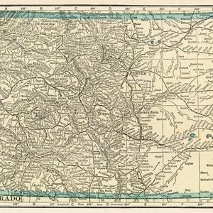 Colorado Map Digital Download - Printable Map, Vintage 1923 Map of Colorado, Home Decor, Wall Art, Instant Download, Travel Gift For Him Her