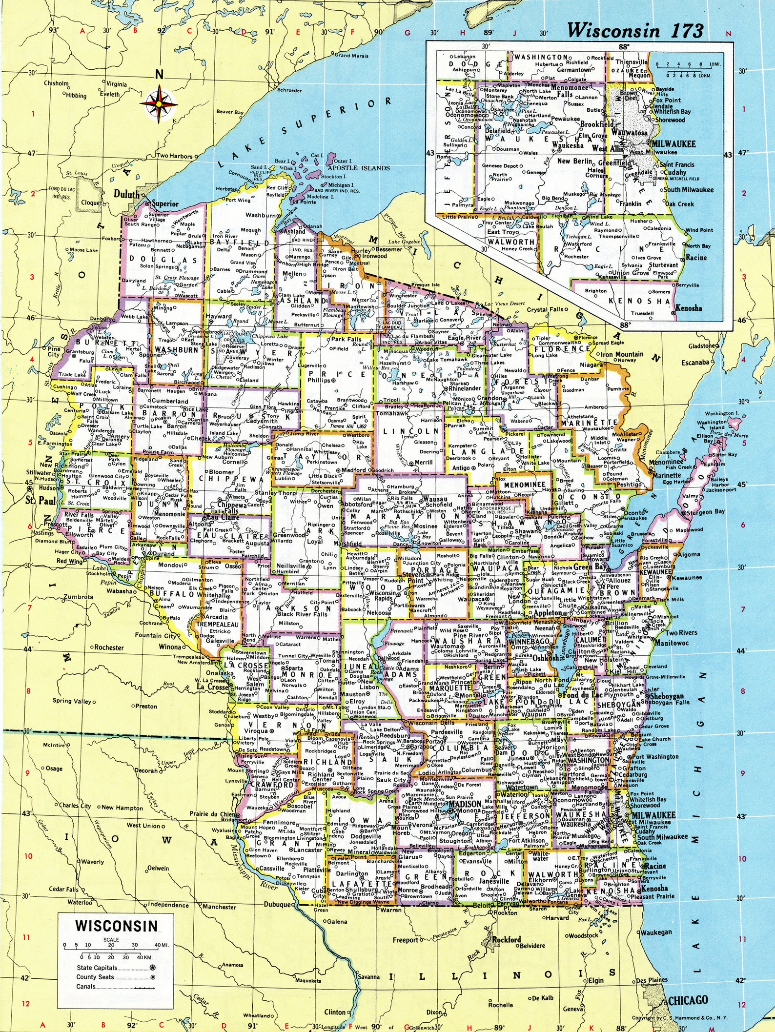 Wisconsin Map Instant Download Printable Map, Digital Download, Wall ...