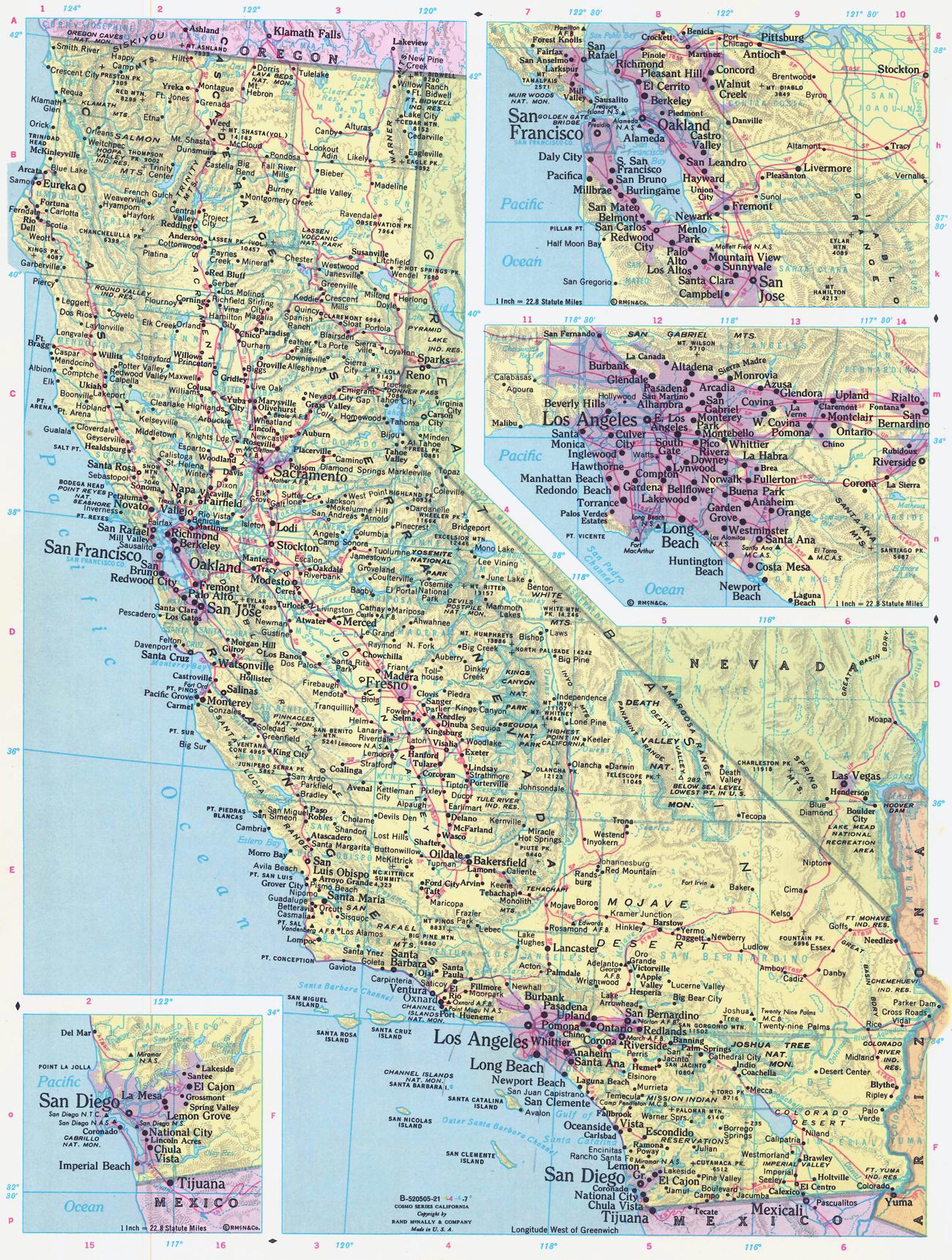 在庫わずか　貴重　アメリカ　マップ　地図　カリフォルニア　ポスター　包装紙 カリフォルニアの地図 - Etsy 日本