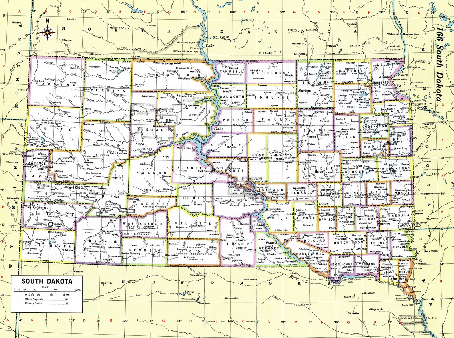 South Dakota Map Instant Download Printable Map, Digital Download, Wall ...
