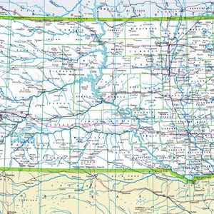 Carte du Dakota du Sud en téléchargement numérique - carte imprimable, carte du Dakota du Sud, décoration d'intérieur, art mural, téléchargement immédiat, cadeau de voyage pour lui et elle